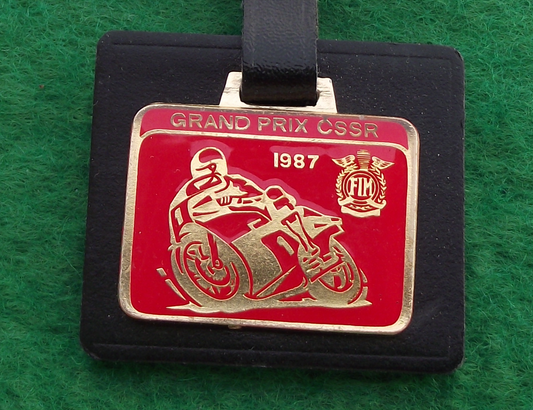 1987 FIM Grand Prix CSSR Brno MotoGP Motorbike Racing Keychain Keyring - Badgecrazy
