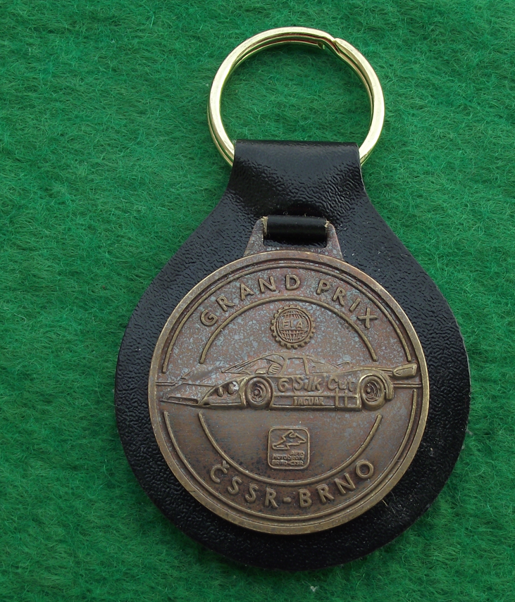 Vintage FIA Grand Prix CSSR Czech Motor Racing Car Silk Cut Jaguar Keyring