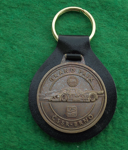 Vintage FIA Grand Prix CSSR Czech Motor Racing Car Silk Cut Jaguar Keyring