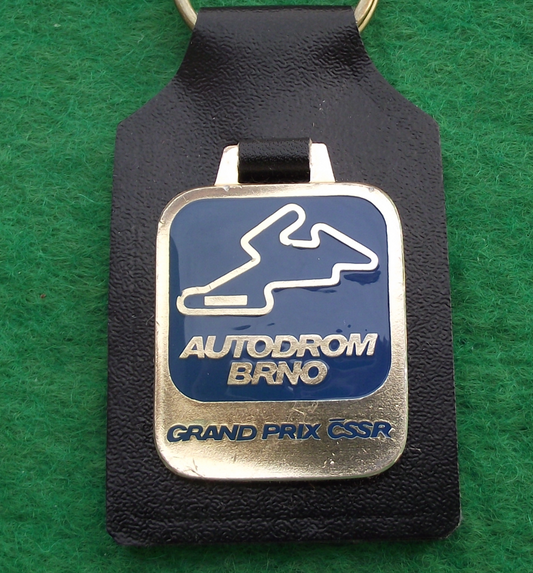 Vintage Autodrom Brno Grand Prix Circuit Czech Motor Racing Keychain Keyring - Badgecrazy