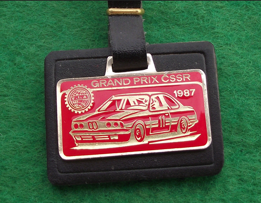 1987 BMW FIA Grand Prix CSSR Czech Motor Racing Touring Car Keychain Keyring
