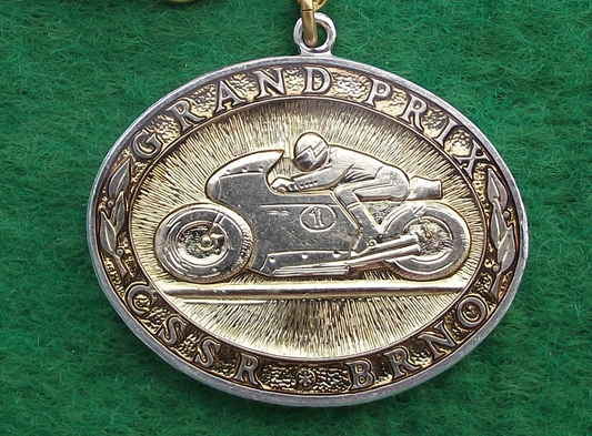 Vintage Grand Prix CSSR Brno MotoGP Motorbike Racing Circuit Keychain Keyring - Badgecrazy