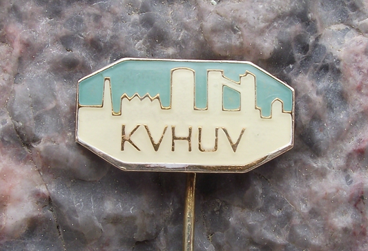 Vintage KVHUV Brown Coal Gas Processing Plant Czechoslovakia Pin Badge