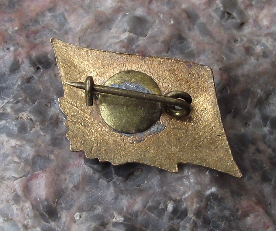 1960 V I Lenin Head Centenary 90th Anniversary Red Flag Pin Badge - Badgecrazy