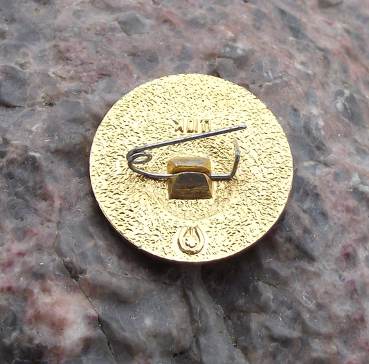 Vintage Soviet Lenin Head on Circle Shaped Laurel Leaves Communist Pin Badge