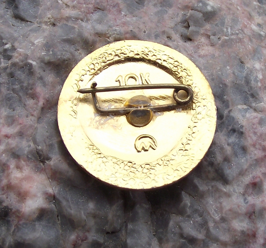 Vintage Soviet Lenin Head on Plain Gold Circle Communist Pin Badge