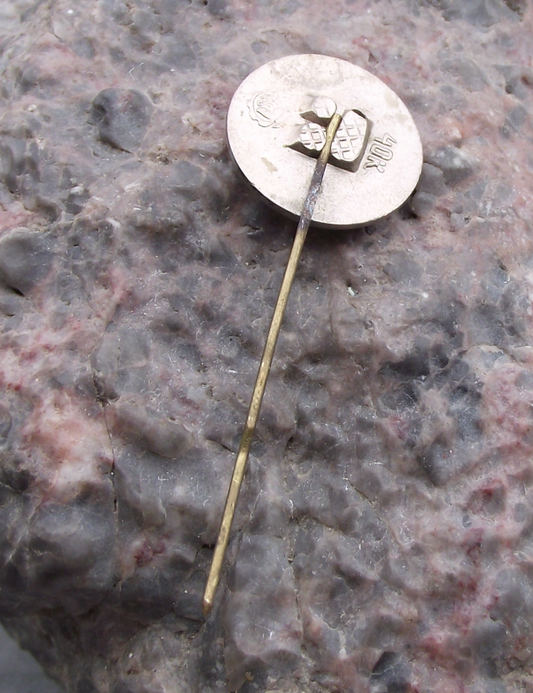 Vintage Soviet Lenin Head Outline Russian Political Left Wing Circle Pin Badge