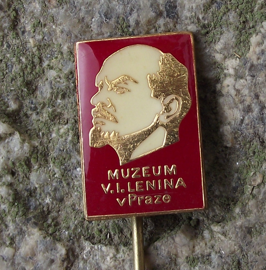 Vintage Former Vladimir Lenin Museum Prague Czechoslovakia Tourist Pin Badge