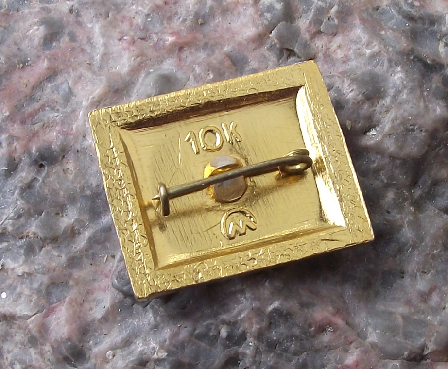 Vintage Soviet Lenin Head on Tablet Shaped Block Political Pin Badge