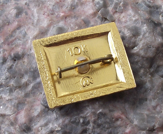 Vintage Soviet Lenin Head on Tablet Shaped Block Political Pin Badge