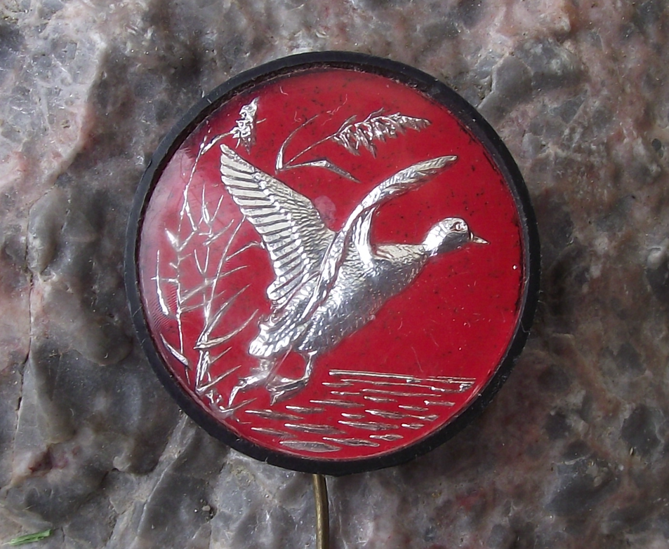 Vintage Czech Hunters Association Flying Duck Nature Hunting Pin Badge