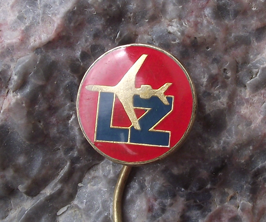 Vintage Balkan Bulgaria Airlines LZ Carrier Code Ilyushin IL-62 Pin Badge