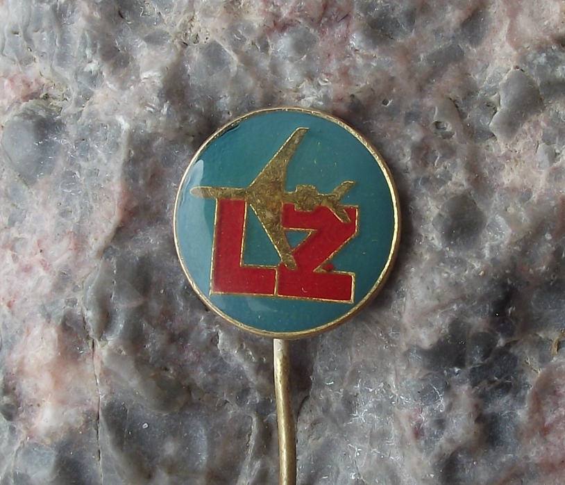 Vintage Balkan Bulgaria Airlines LZ Carrier Code Ilyushin IL-62 Pin Badge