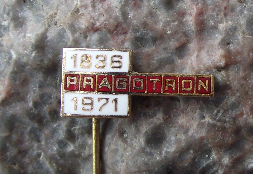 1971 Pragotron Time Measuring Timekeeping Systems Anniversary Pin Badge