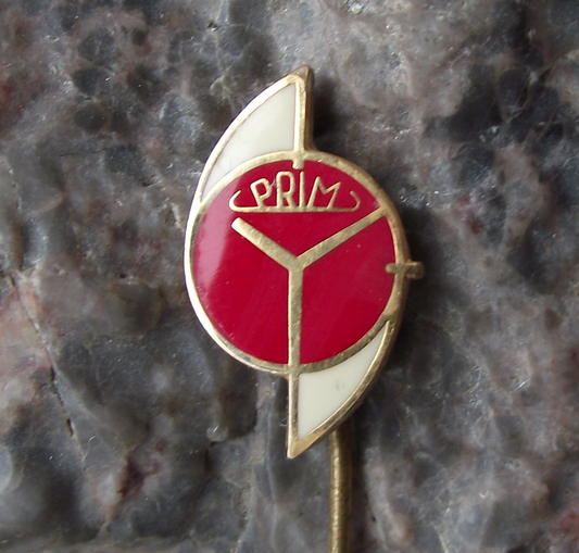 Vintage Prim Czech Precision Watch Clock Maker Pin Badge