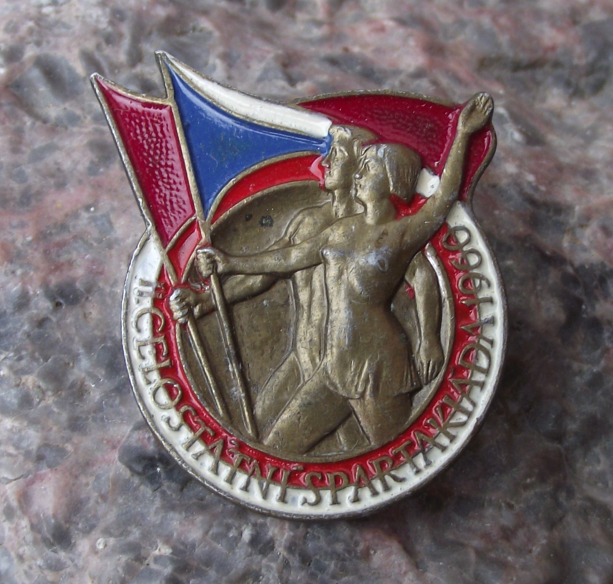 1960 2nd All State Spartakiad Mass Gymnastics Event Czechoslovakia Pin Badge