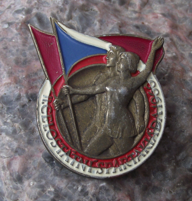 1960 2nd All State Spartakiad Mass Gymnastics Event Czechoslovakia Pin Badge