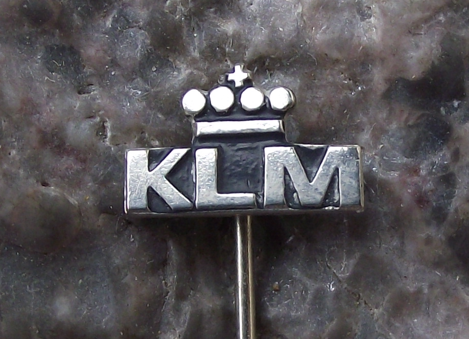 Vintage KLM Dutch Airlines Crown Logo Netherlands Holland Pin Badge