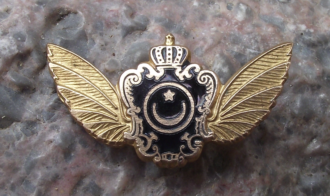 Vintage Kingdom of Libya Airlines Winged Crown Libyan Logo Pin Badge