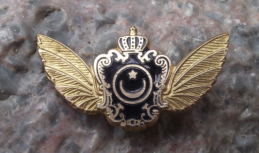 Vintage Kingdom of Libya Airlines Winged Crown Libyan Logo Pin Badge