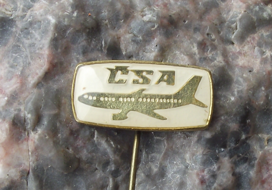 Czech Airlines CSA Jet Airliner Advertising Pin Badge - Badgecrazy