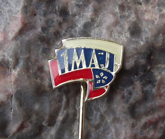 Vintage Czechoslovakia May day Mayday 1st May Military Parade Flag Pin Badge
