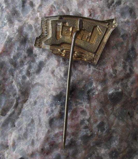 Vintage Czechoslovakia May Day Celebration Maj 1 Red Flag Pin Badge