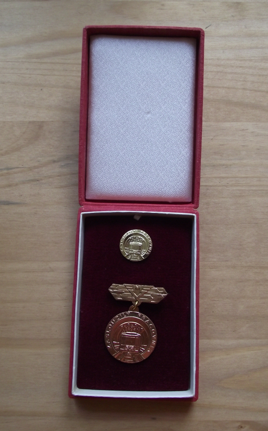 Vintage Czech Metro Underground Train Gold Medal Achievement Award - Badgecrazy