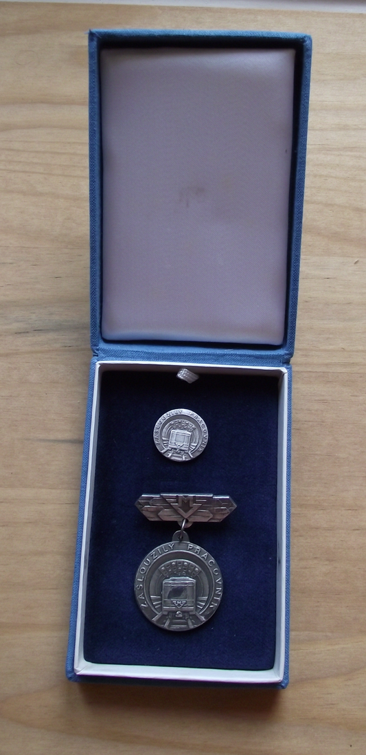 Vintage Czech Metro Underground Train Silver Medal Achievement Award - Badgecrazy