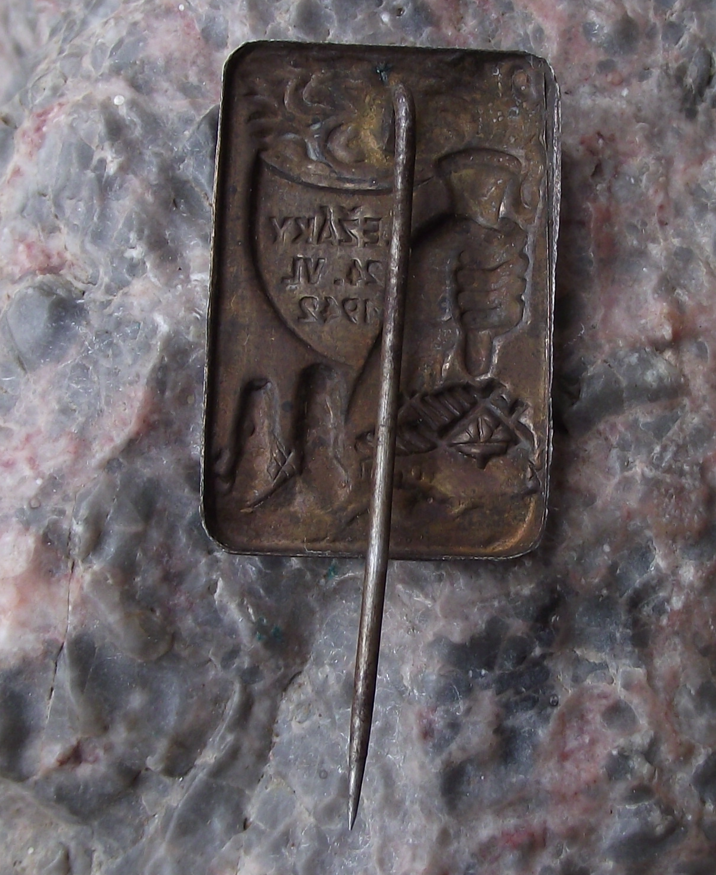 Vintage Lezaky Czech Village World War 2 WW2 Massacre Pin Badge