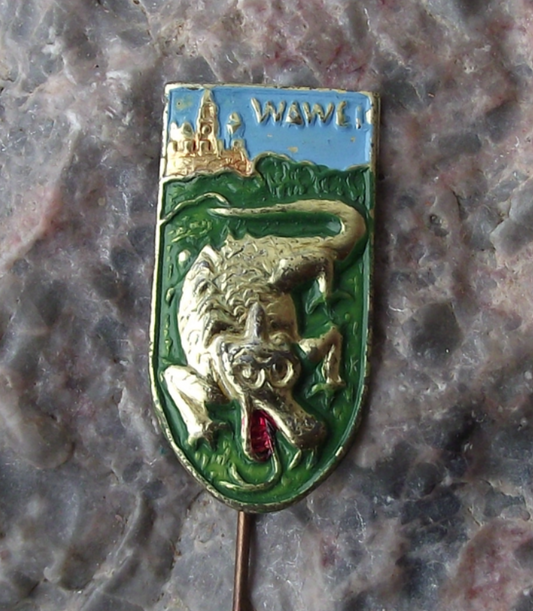 Vintage Dragon of Wawel Hill Polish Castle Legend Poland Pin Badge