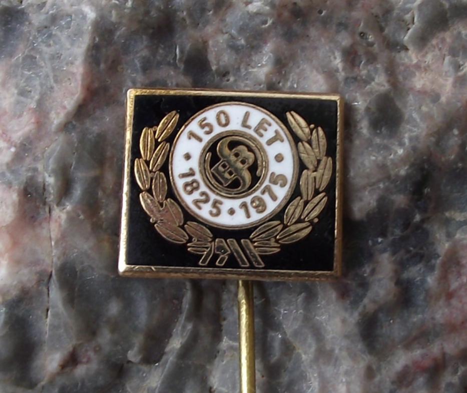 1975 Sellier and Bellot Czech Ammunition Maker 150th Anniversary Pin Badge