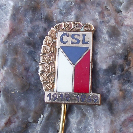 1969 Czech Czechoslovak Peoples Party CSL 50th Anniversary Political Pin Badge - Badgecrazy