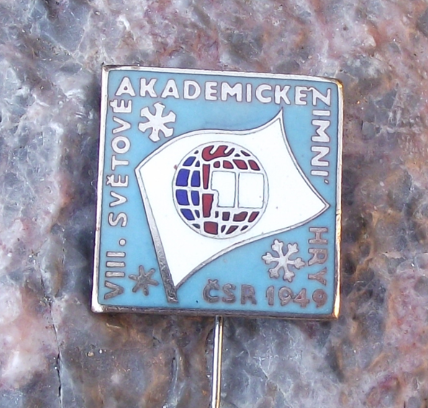1949 IUS International Students Union 8th World Winter Games Pin Badge