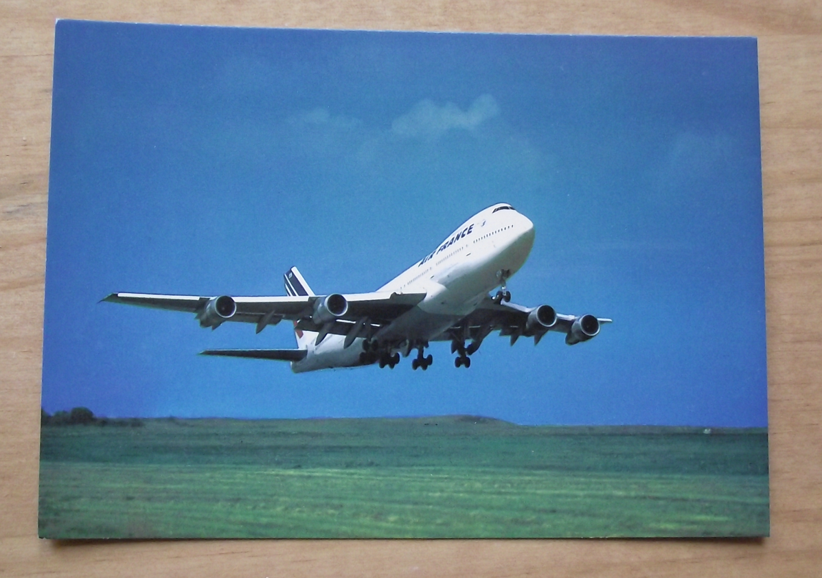Vintage Air France Boeing 747 Airliner Aircraft Postcard