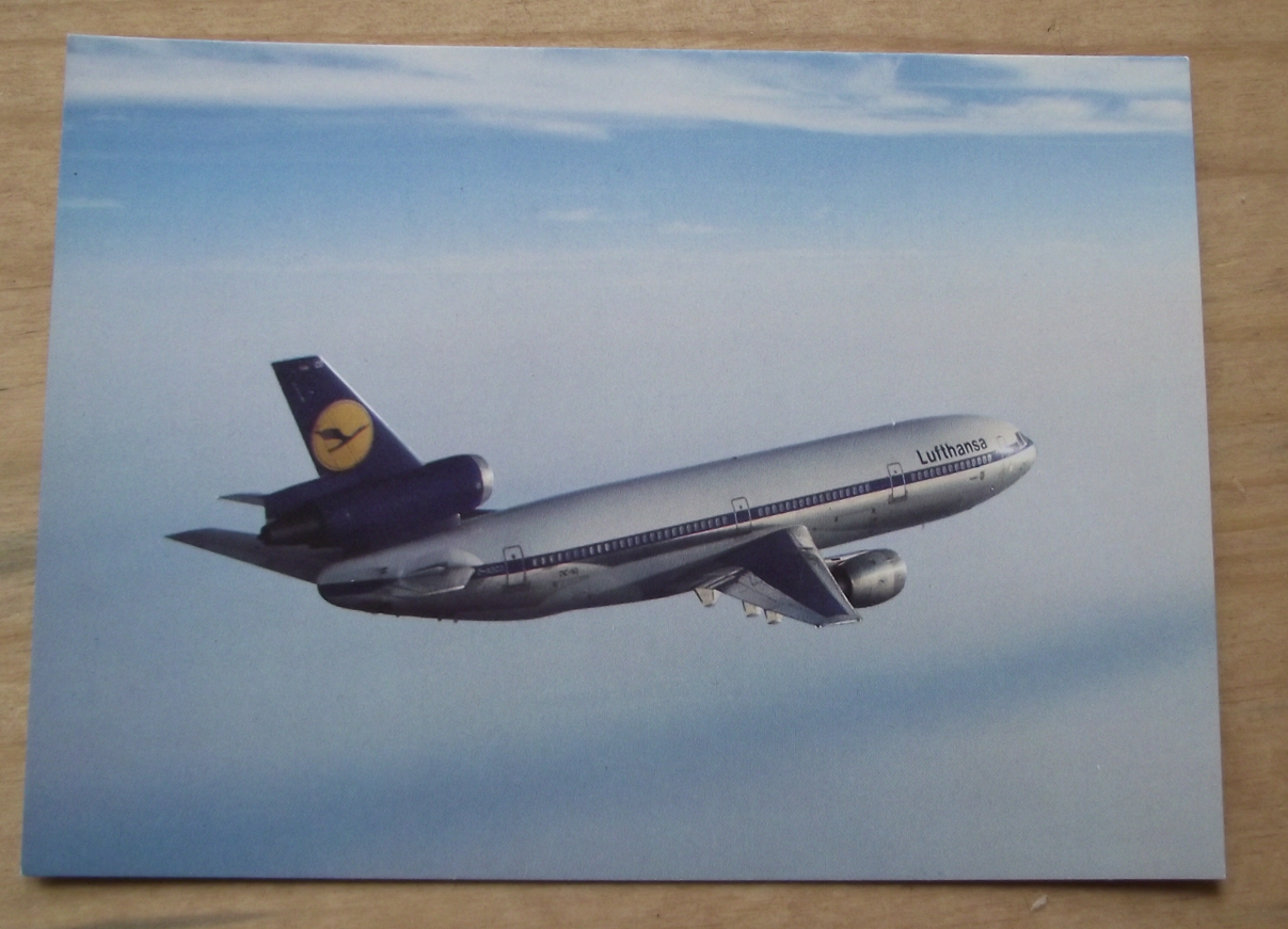 Vintage Lufthansa Douglas DC 10 Airliner Aircraft Postcard