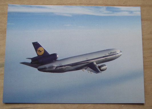 Vintage Lufthansa Douglas DC 10 Airliner Aircraft Postcard - Badgecrazy
