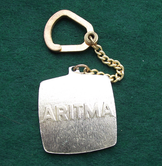 Vintage Czechoslovak Aritma Computer Punch Card Machinery Keychain - Badgecrazy