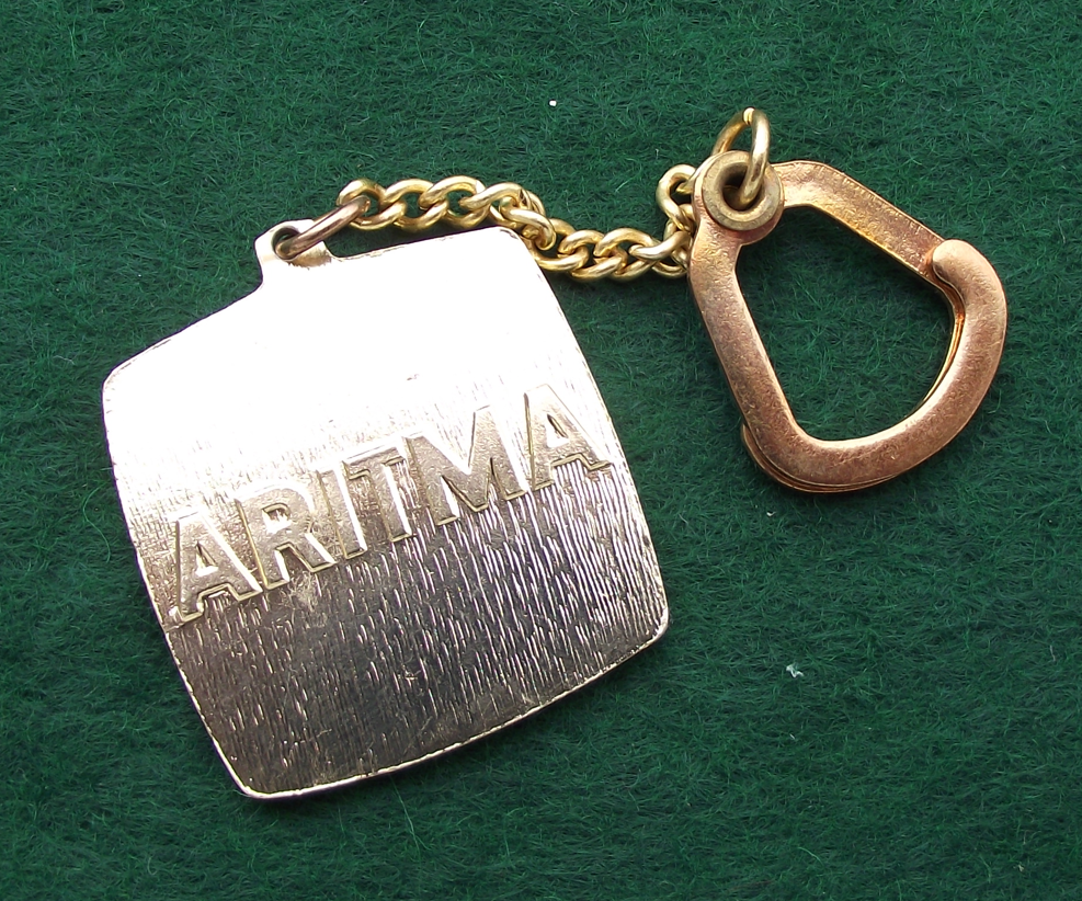 Vintage Czechoslovak Aritma Computer Punch Card Machinery Keychain - Badgecrazy