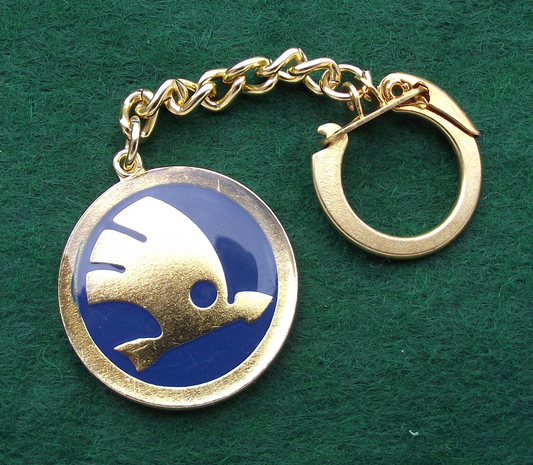 1989 Skoda Plzen Autos 130th Anniversary Car Keychain Keyring