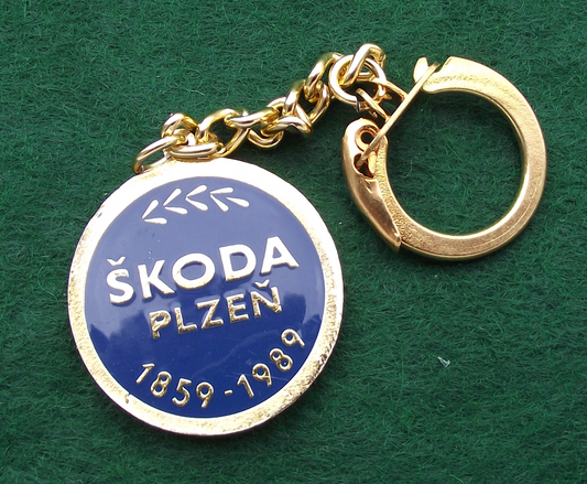 1989 Skoda Plzen Autos 130th Anniversary Car Keychain Keyring
