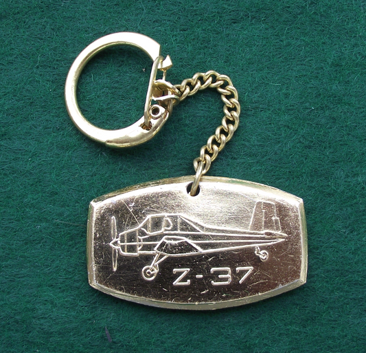 Vintage LET Aviation Zlin Z-37 Bumblebee Agricultural Aircraft Keychain Keyring - Badgecrazy