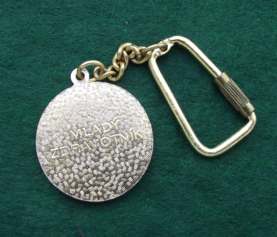 Vintage Czechoslovakia Red Cross Young Medic Keychain Keyring - Badgecrazy