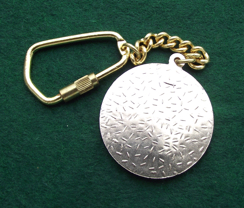 Vintage Tesla Holesovice Czech Electronics Company Keychain Keyring - Badgecrazy