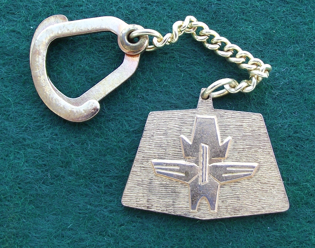 Vintage Prague Public Transport Company Bus Winged Logo Keychain Keyring - Badgecrazy