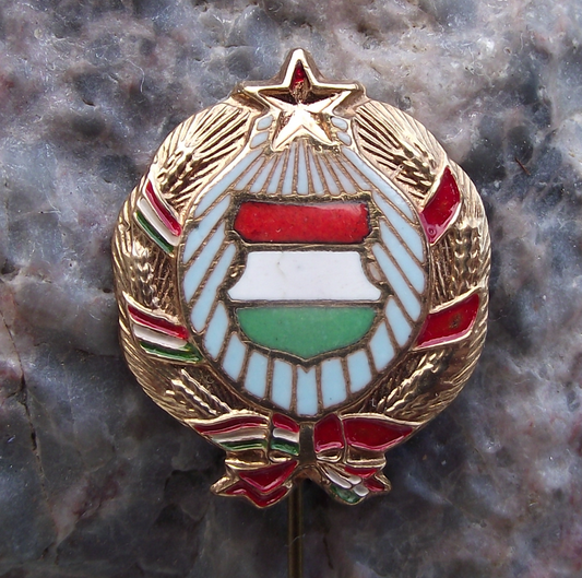 Vintage Hungary Hungarian People's Republic Official Emblem Pin Badge