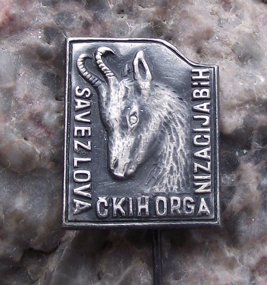 Vintage Bosnia Hunting Association CMS Hunter Members Deer Pin Badge