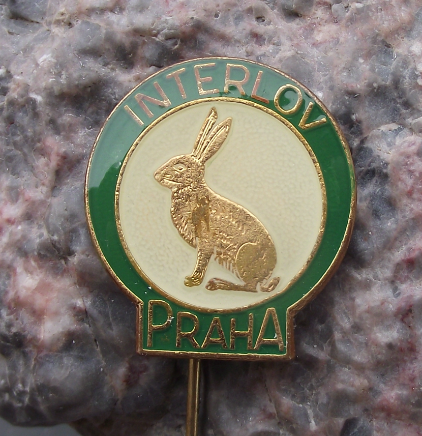 Vintage Czech Hunting Association CMS Interlov Prague Hare Pin Badge