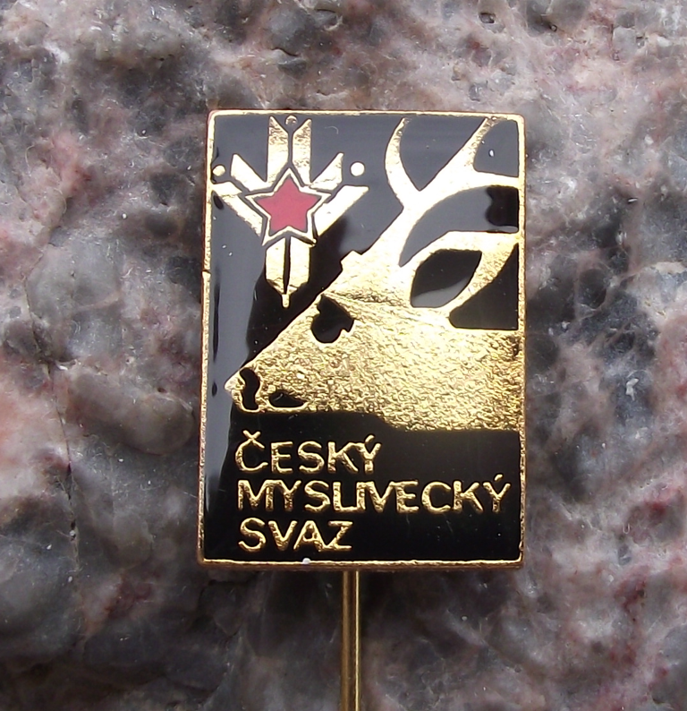 Vintage CMMJ Czech Hunting Association CMS Deer Head Members Pin Badge