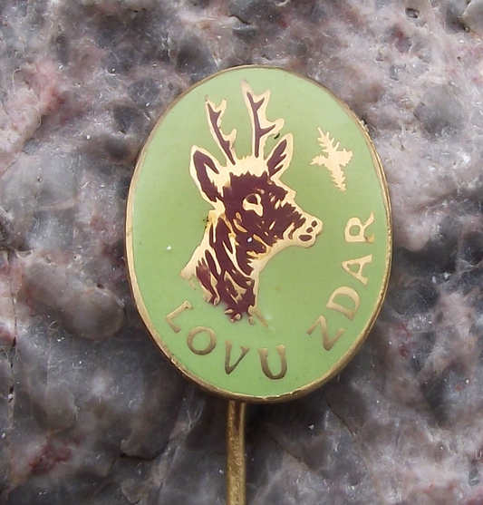 Vintage CMMJ Czech Hunting Association CMS Deer TALLY HO ! Pin Badge